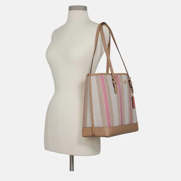 Coach Mollie Tote In Signature Jacquard With Stripes - Picture 10 of 12